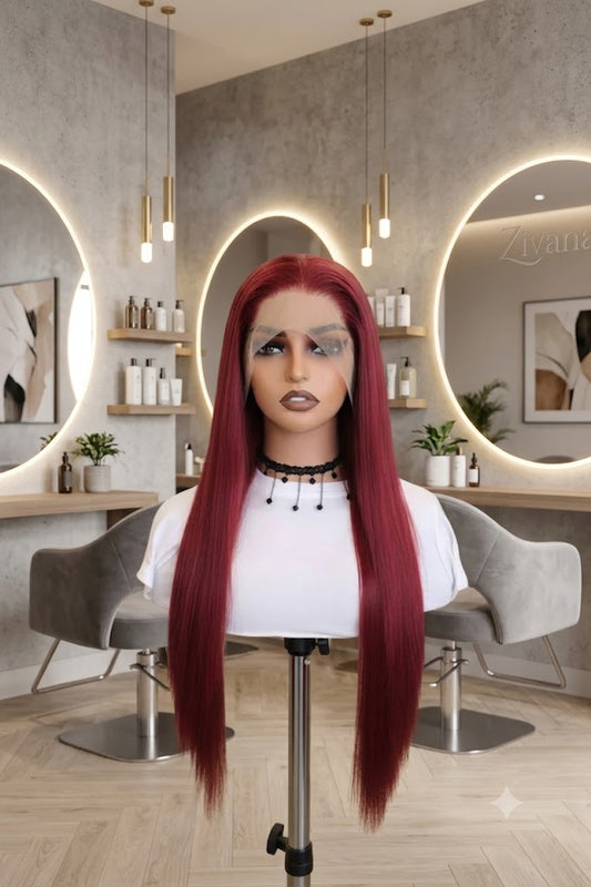 Bombshell Deep Ruby-Red Straight Wig