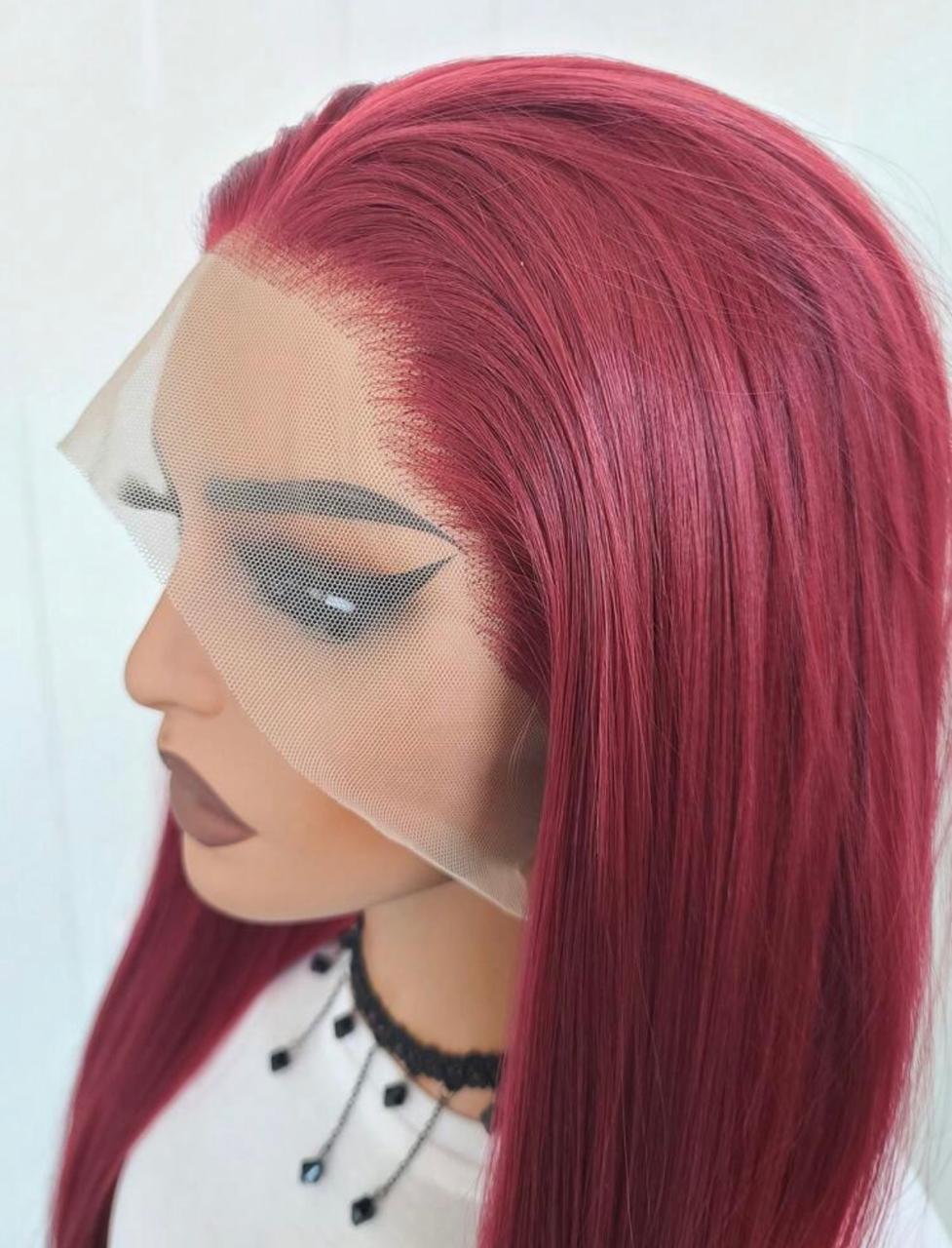 Bombshell Deep Ruby-Red Straight Wig