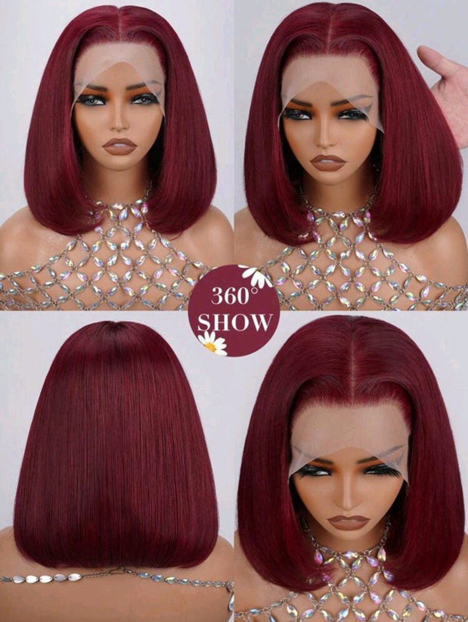 Burgundy Short Bob Wig