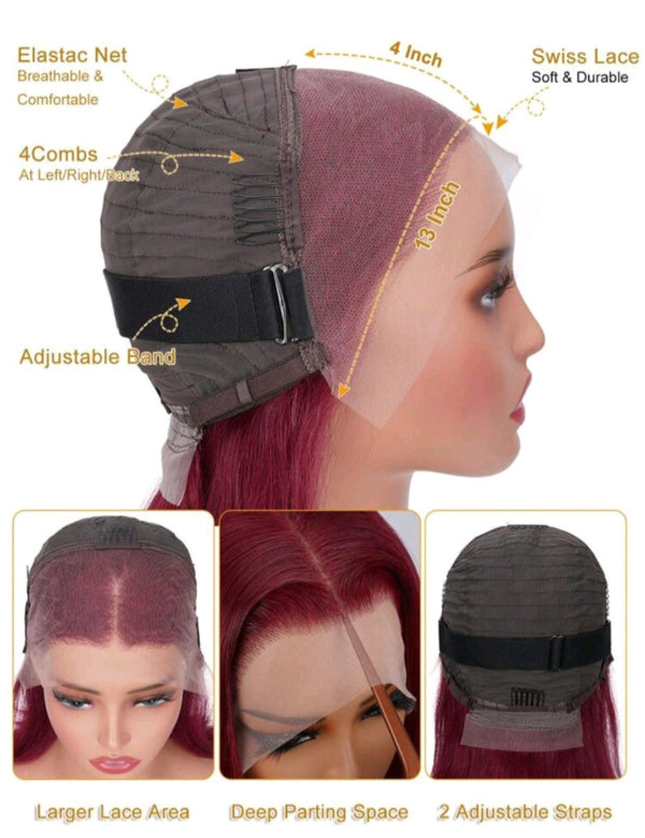 Burgundy Short Bob Wig