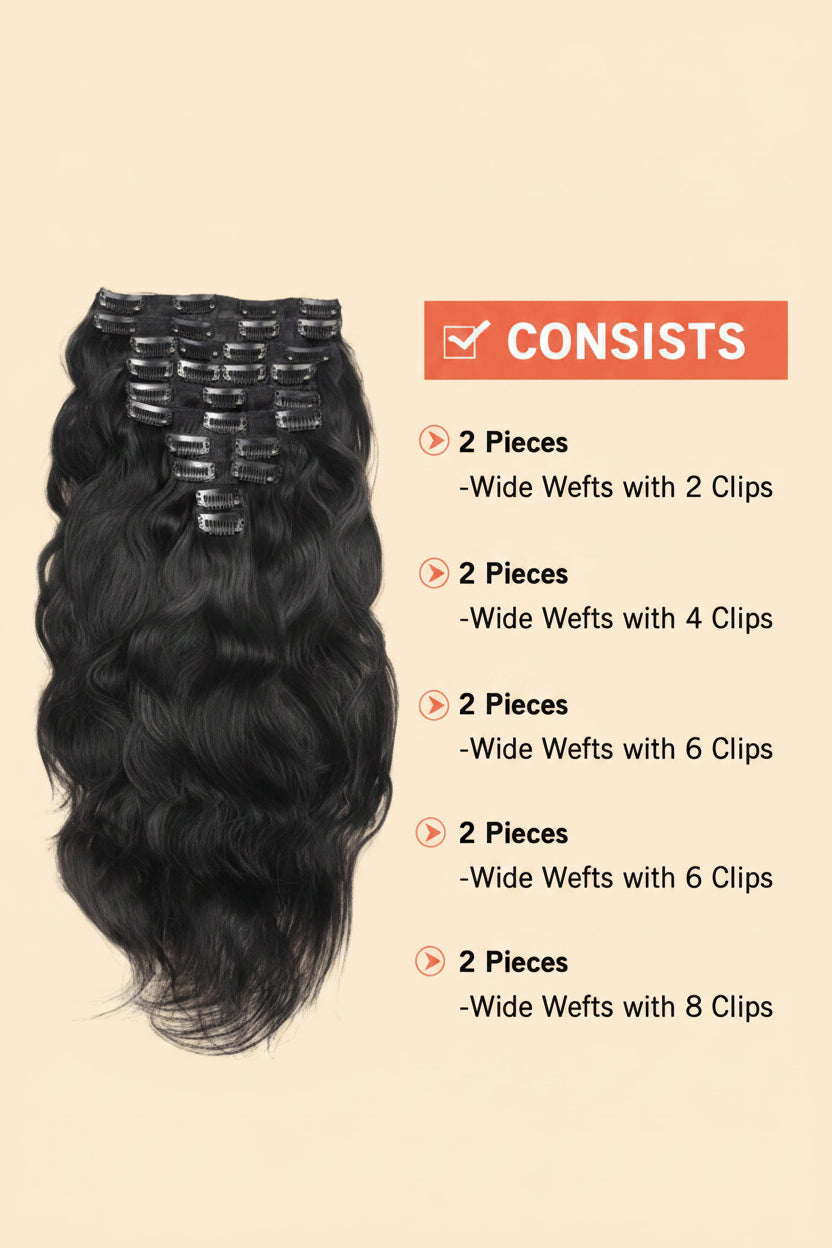 Luxury Human Hair Clip in Extension (10 pcs)