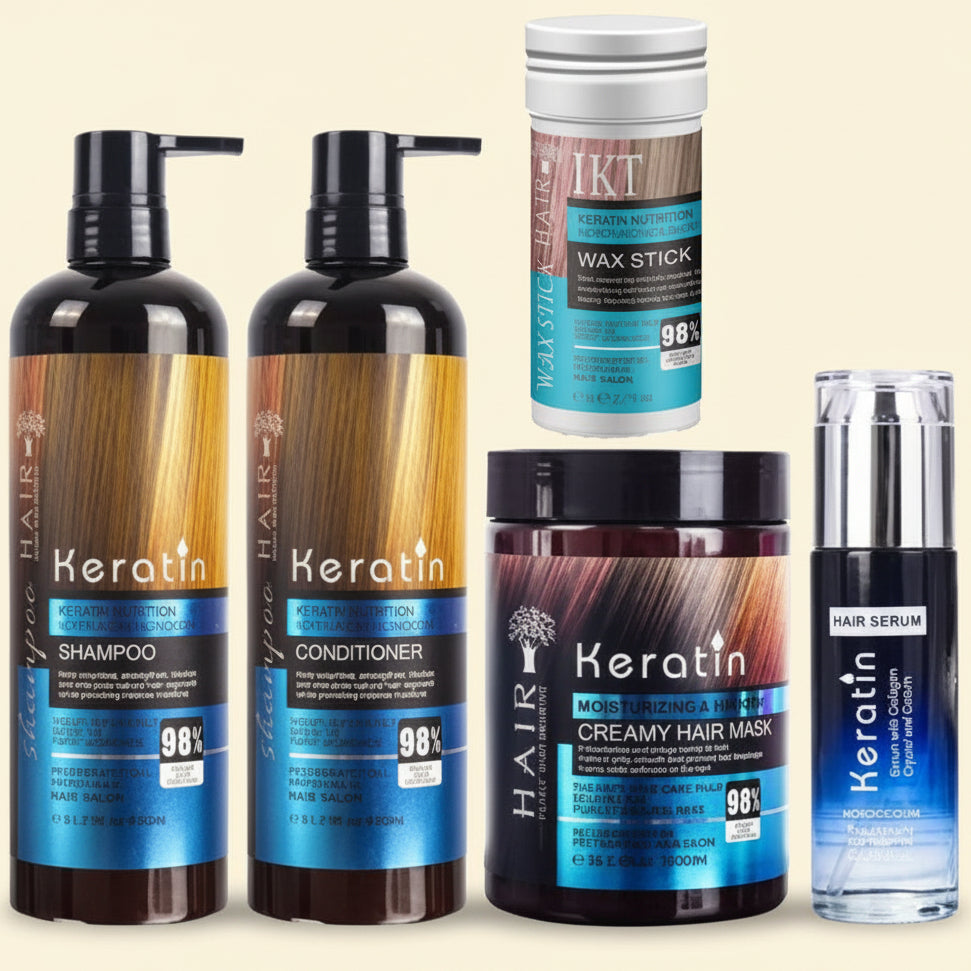 Keratin Hair Deep Treatment & Styling Kit (6-Piece Combo)