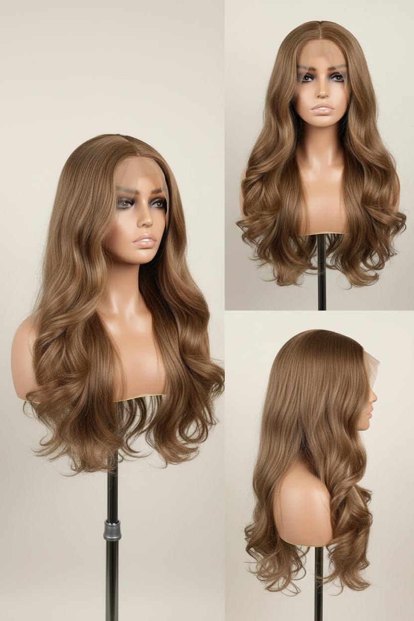 Brown Curtain Bangs Wig