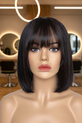 Classic Straight Short Bob Wig with Bangs