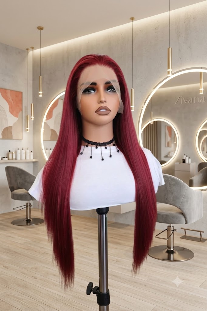Bombshell Deep Ruby-Red Straight Wig