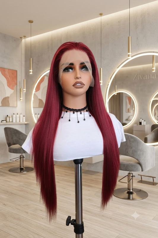 Bombshell Deep Ruby-Red Straight Wig