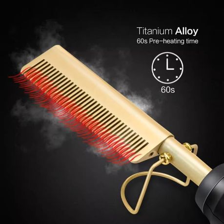 Electric Straightening Hot Comb for Hair and Wigs